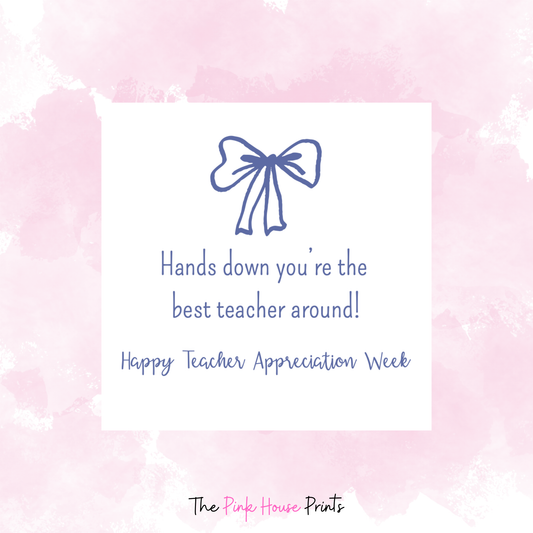 Hands Down Teacher Thank You Gift Tag