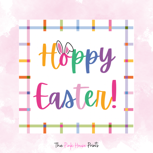Hoppy Easter Bright Gift Tag