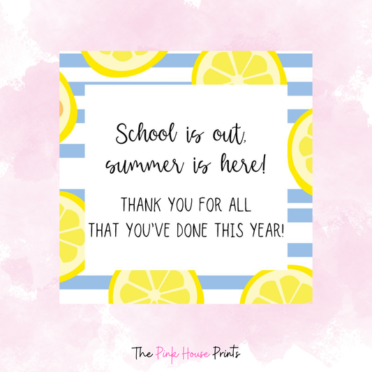 Lemon End of Year Teacher Thank You