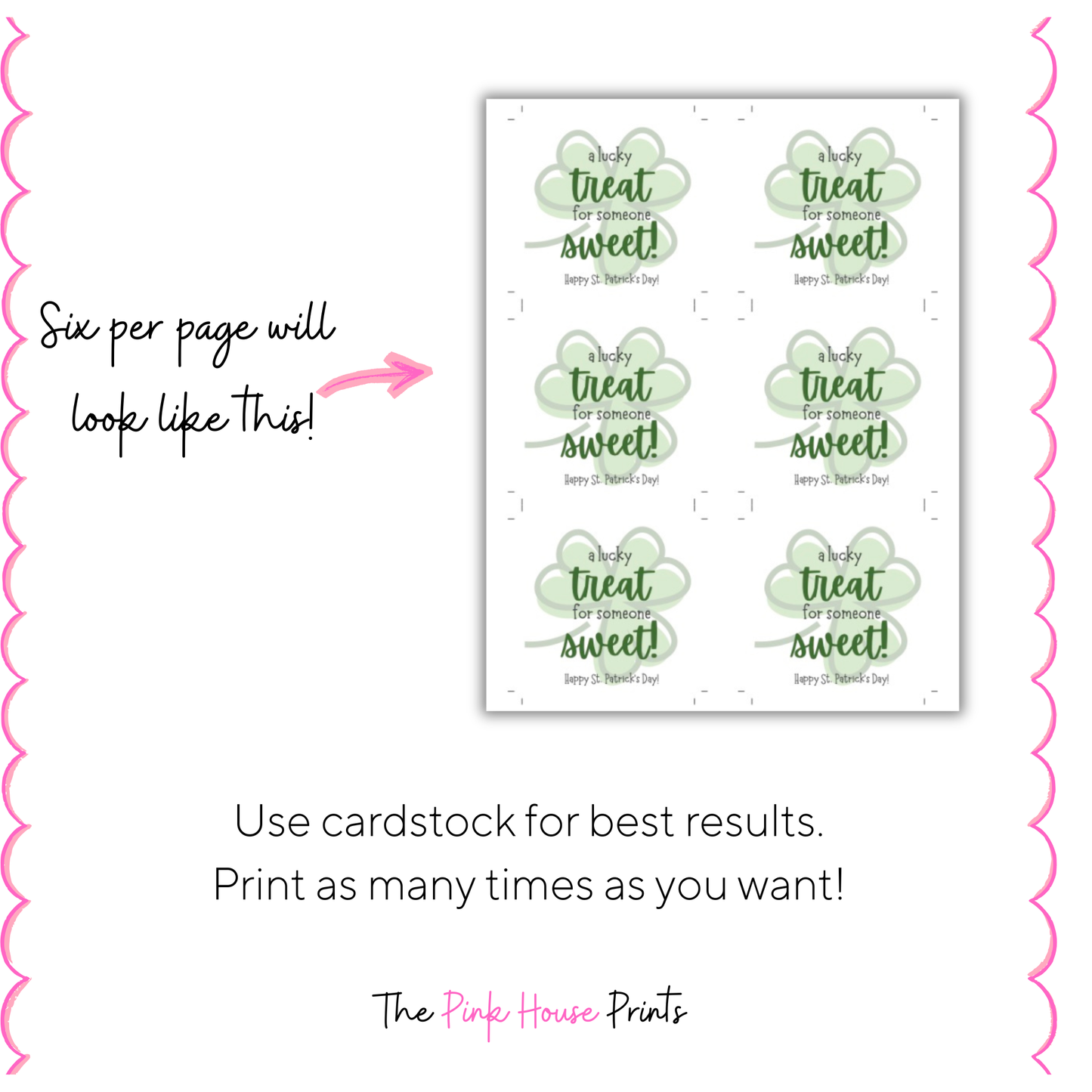 St. Patrick's Day Sweet Treat Shamrock Gift Tag