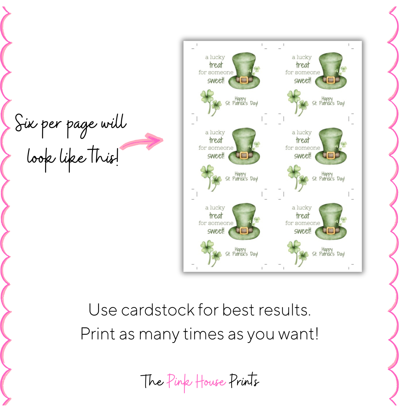 St. Patrick's Day Shamrock Hat Gift Tag