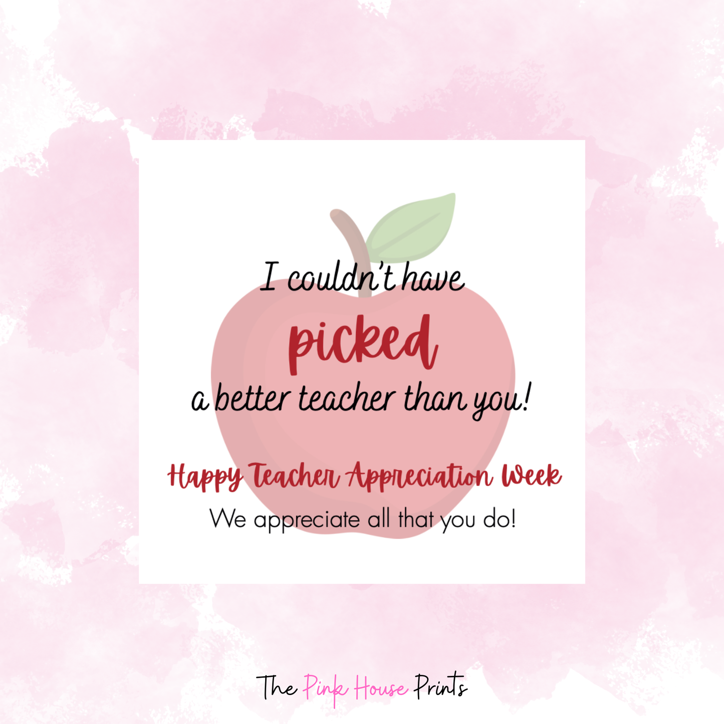 Apples Teacher Thank You Gift Tag