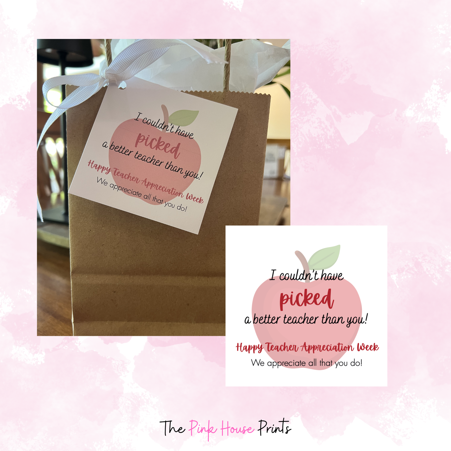 Apples Teacher Thank You Gift Tag